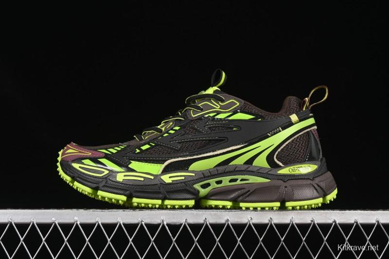 Off-White Be Right Low-Top Lifestyle Sneakers in Black Green - X.E5