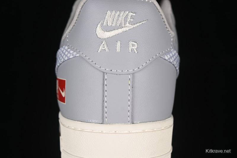 Nike Air Force 1 '07 Low Supreme Collaboration Light Grey Gum Casual Sneakers - KK1988-075