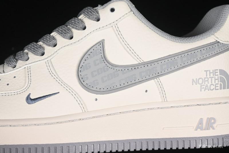 Nike Air Force 1 '07 Low The North Face x CDG Light Grey Swoosh Casual Sneakers - HH7518-052
