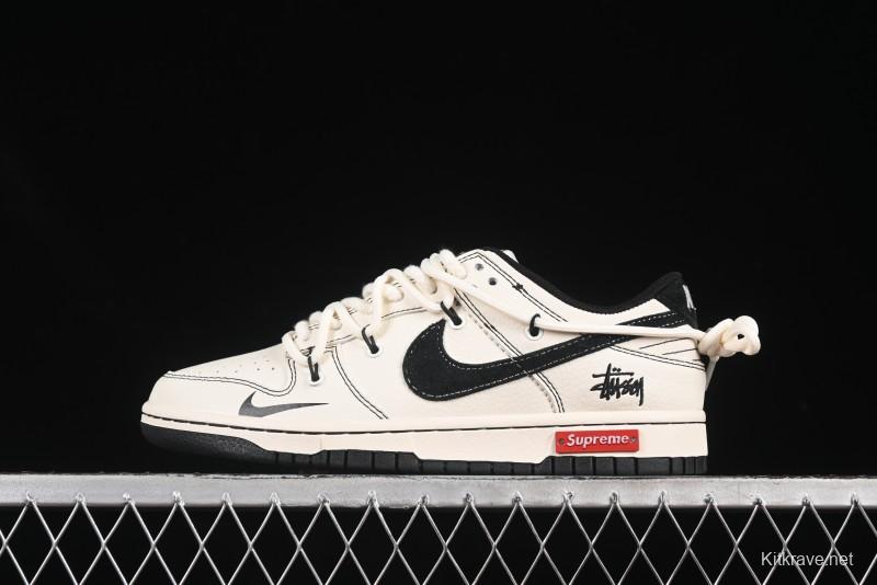 Nike SB Dunk Low Stussy x Supreme Anniversary Custom Low-Top Skate Shoes - YX5066-277