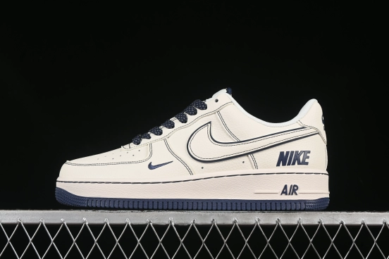 Nike Air Force 1'07 Low Collaboration Sneakers with Navy Blue Accents - HH7518-073