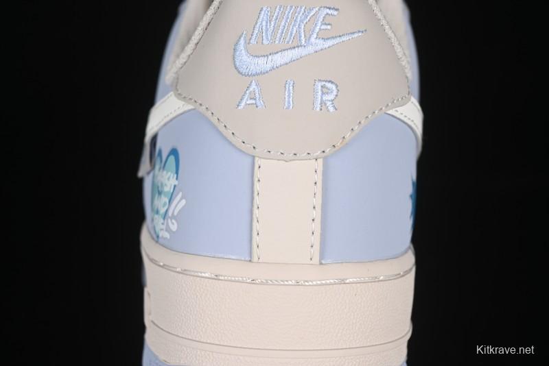 Nike Air Force 1'07 Low "Blue Star Love" 520 Series Limited Edition Casual Sneakers - DB3301-991