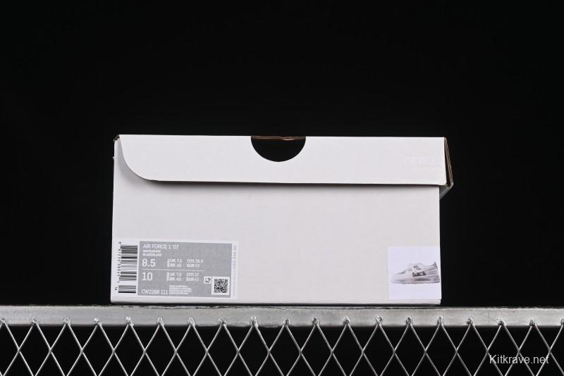 Nike Air Force 1 '07 Low Custom Official Hot Style 2D Theme White Gray Spray Paint Casual Sneakers - CW2288-111