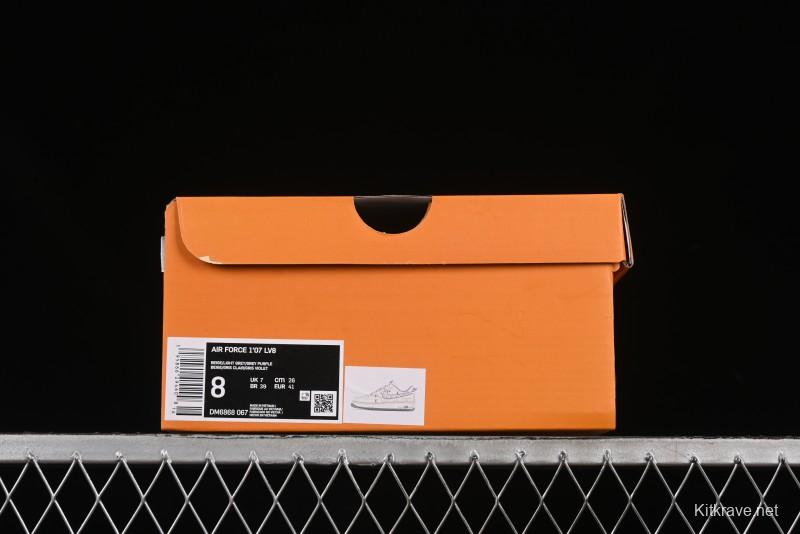 Nike Air Force 1 '07 Low LV Collaboration Grey Swoosh Drawstring Casual Sneakers - DM6868-067