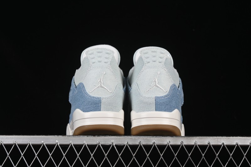 Nike Air Jordan 4 Retro Denim "Worn Blue" Sneakers with Distressed Wash Finish - IB6716-100
