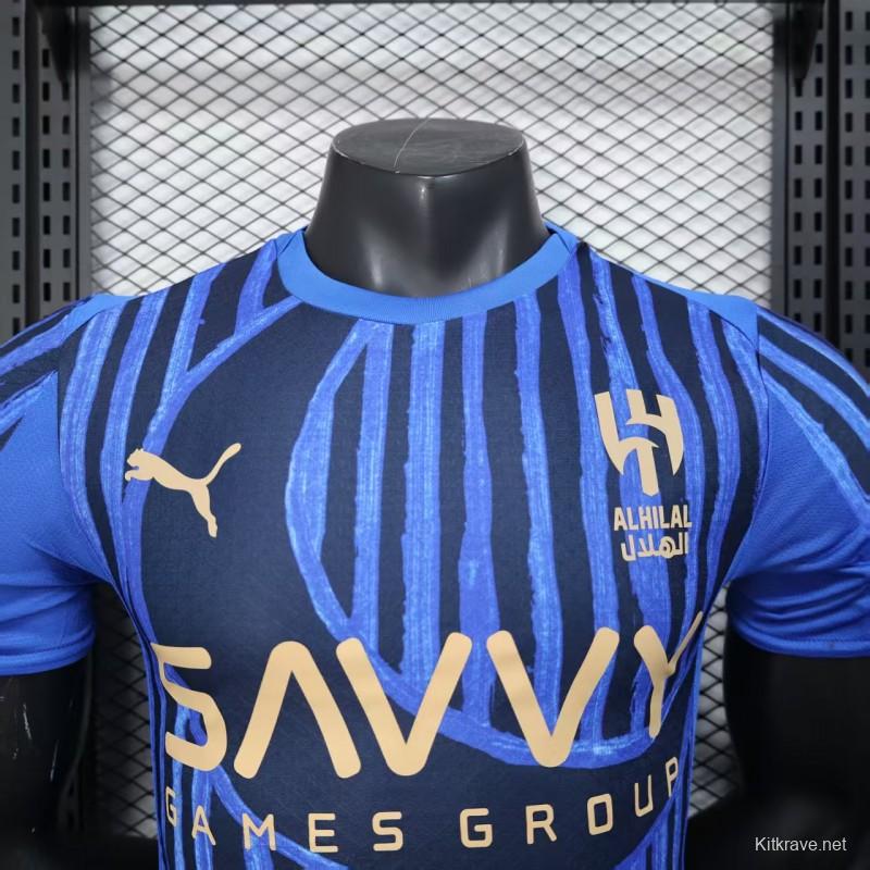 Player Version 25/26 Al Hilal Home Blue with Vertical Stripes Jersey