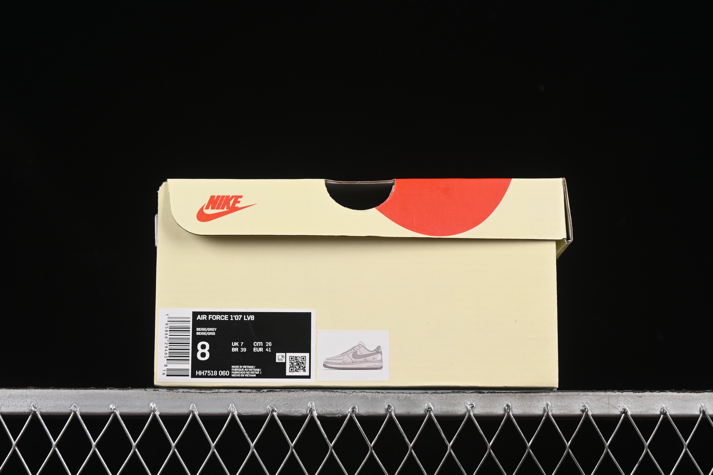 Nike Air Force 1'07 Low Stussy Collaboration Beige Mini Swoosh Casual Sneakers - HH7518-060