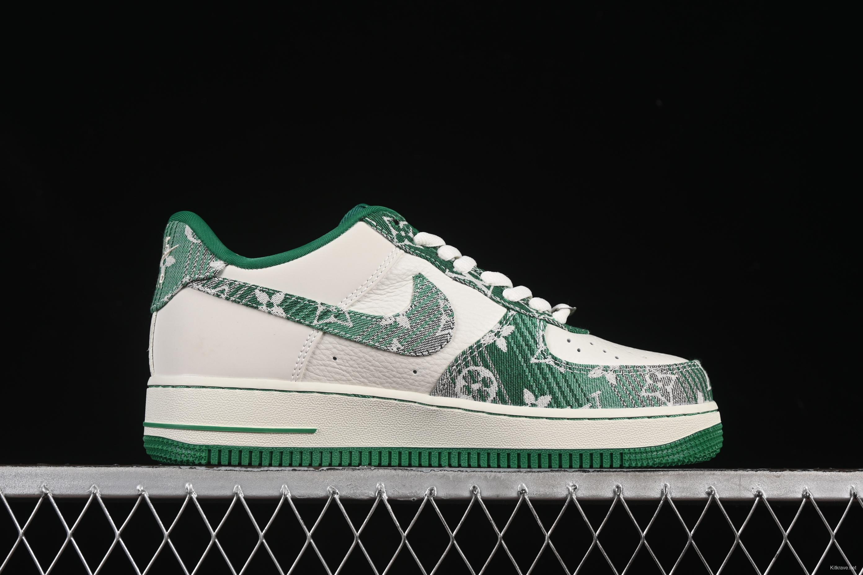 Nike Air Force 1 '07 Low LV Collaboration Green Denim Casual Sneakers - SC9207-538