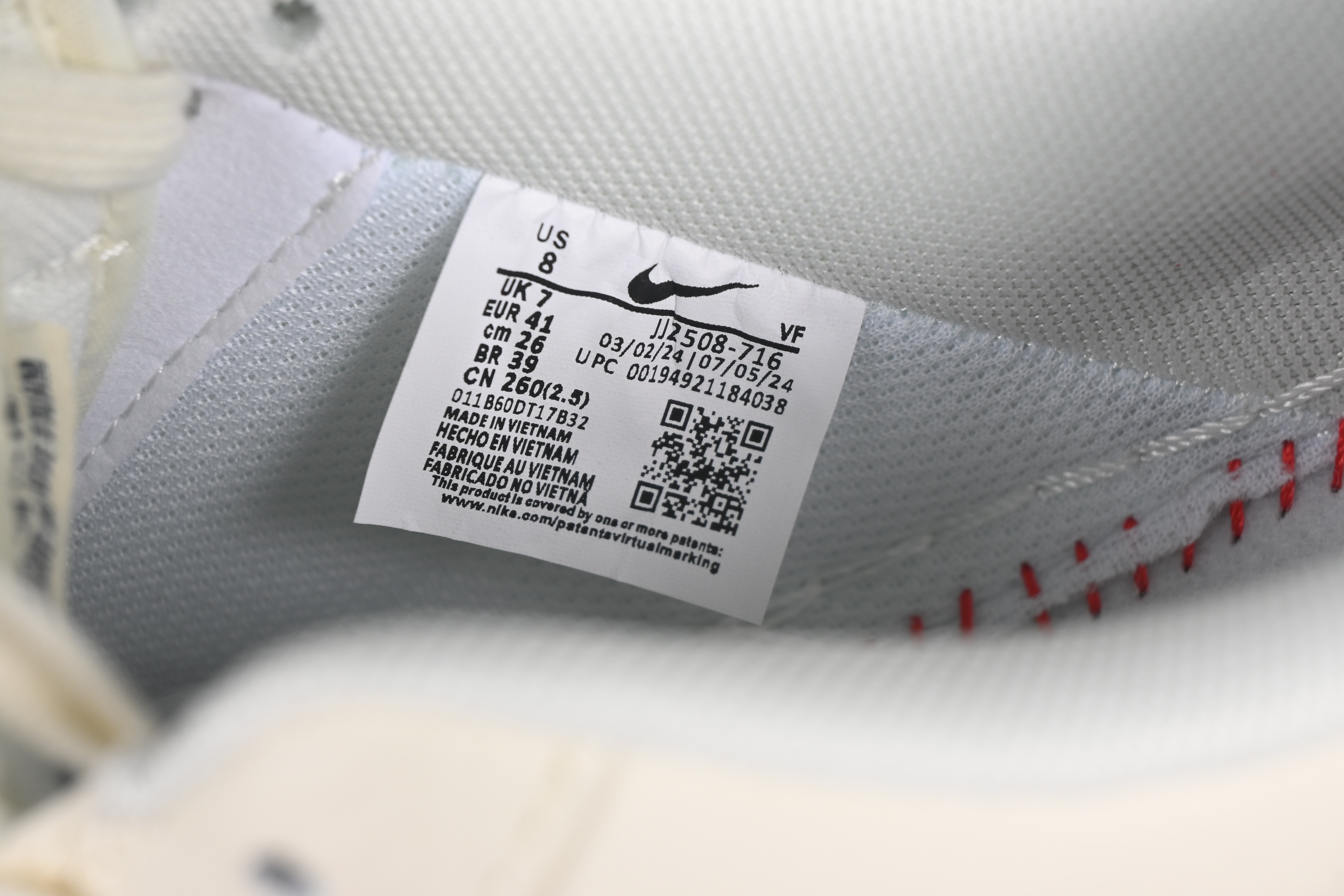 Nike Air Force 1 '07 Low Stussy Collaboration Light Blue Sole Red Heel Casual Sneakers - JJ2508-716