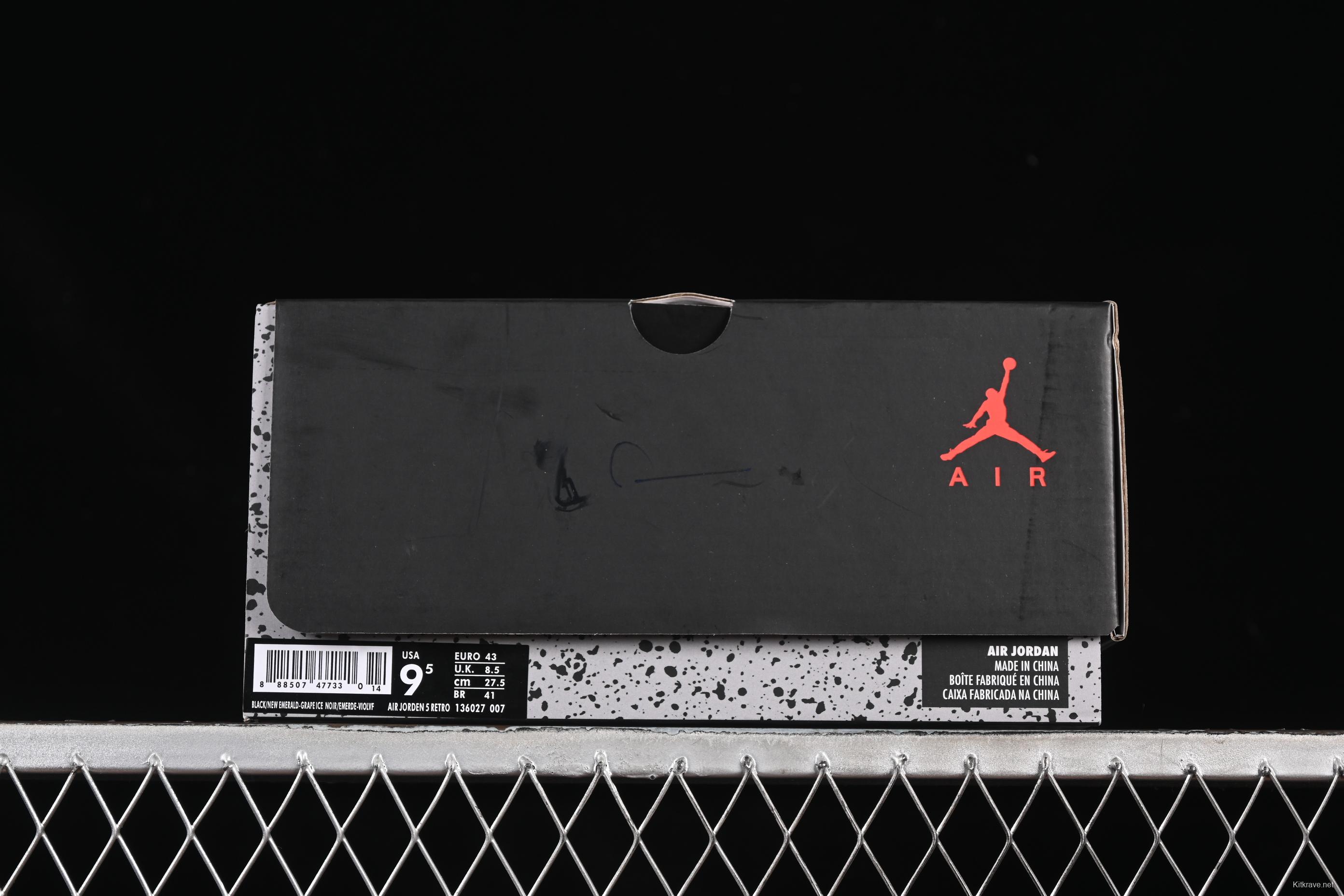 Nike Air Jordan 5 Retro Basketball Shoes - Black Grape - 136027-007