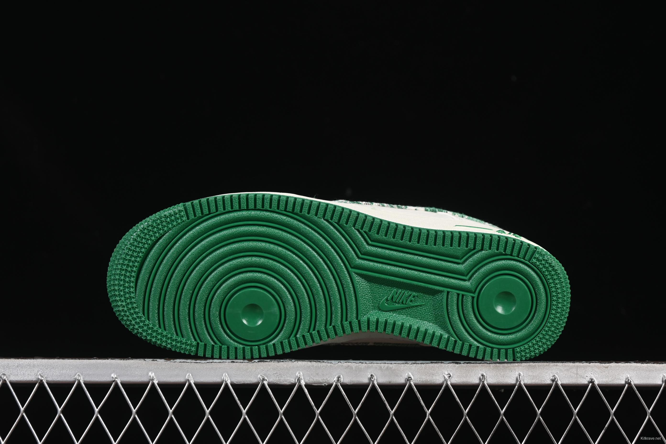 Nike Air Force 1 '07 Low LV Collaboration Green Denim Casual Sneakers - SC9207-538