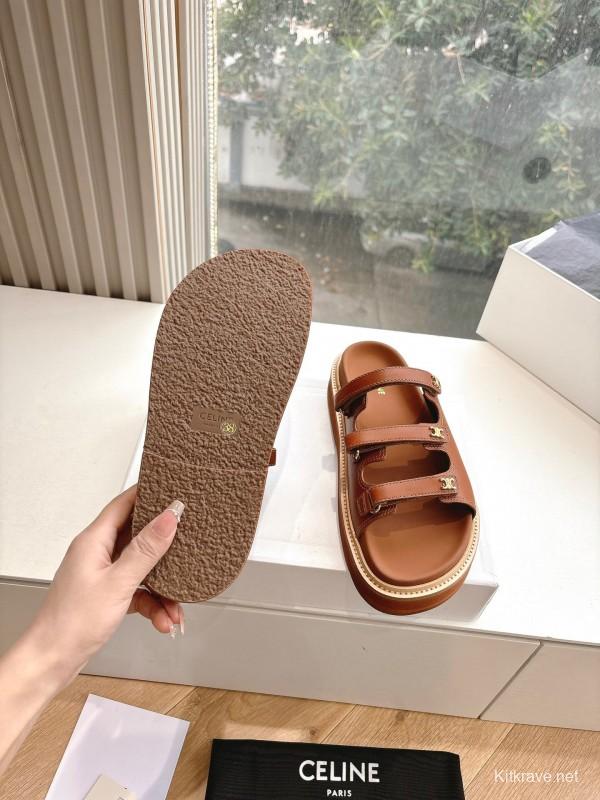 2025 CELINE Brown Leather Sandals