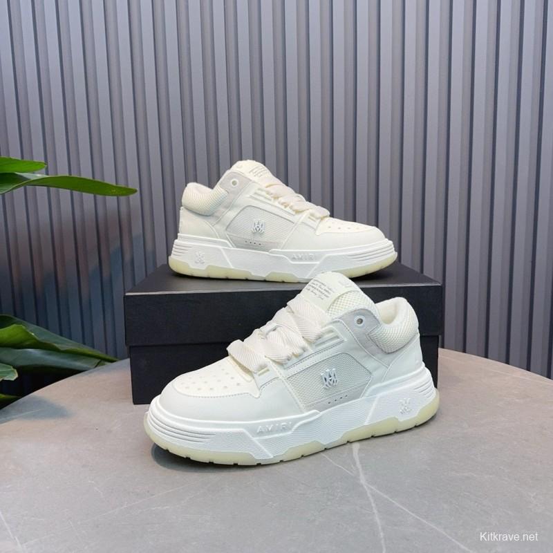 2024 Unisex Amiri White Leather Sneakers MJ00360