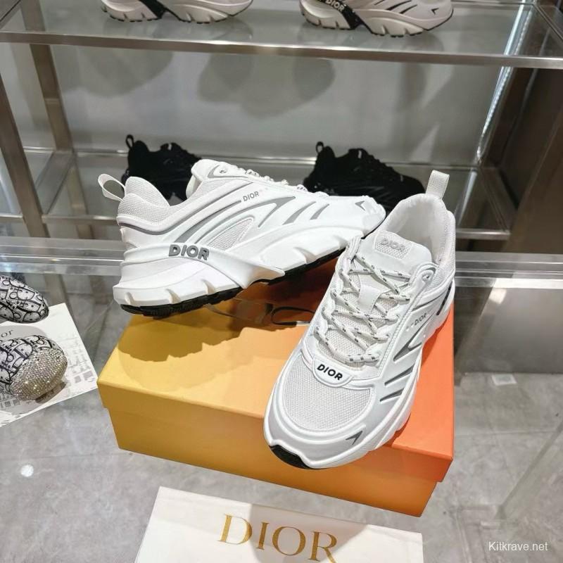 2024 Unisex Dior White Mesh Leather Sneakers MJ00360