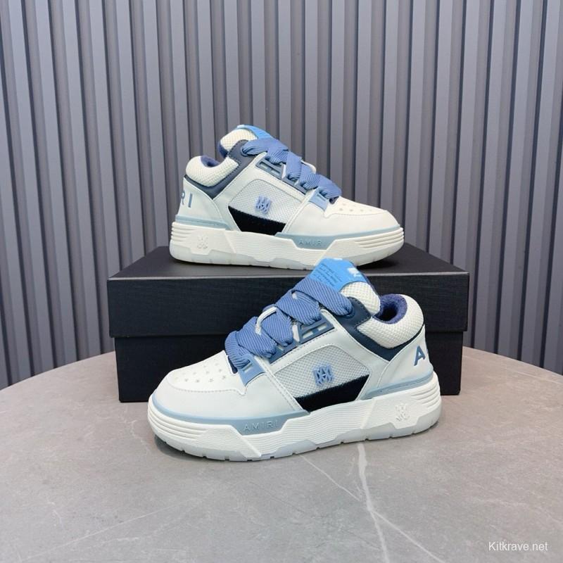 2024 Unisex Amiri Blue White Leather Sneakers MJ00360