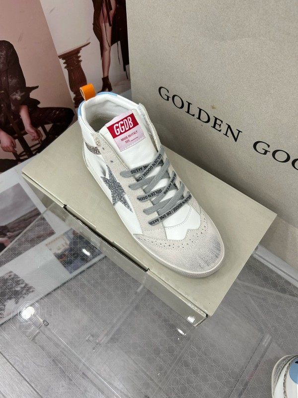 2024 Unisex GGDB White Grey Suede Leather High-Top Sneakers MJ00300