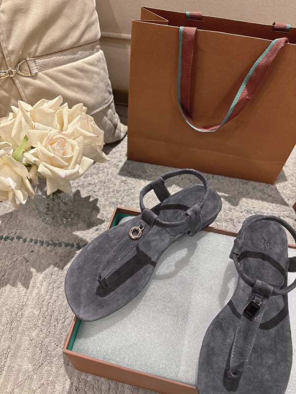 2025 LP Gray Suede Sandals