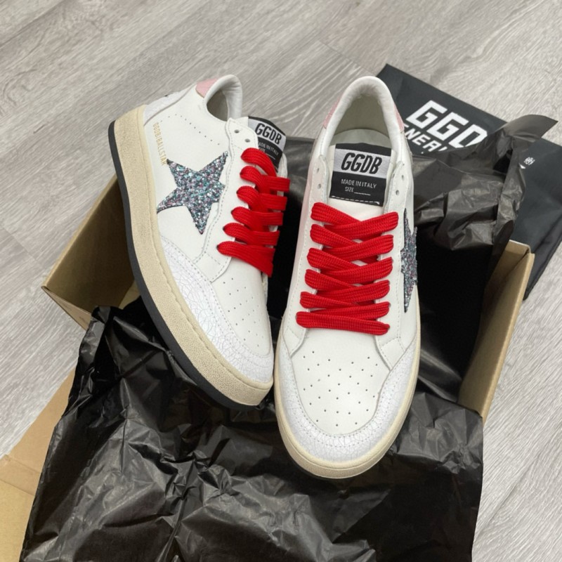 2024 Unisex GGDB White Red Leather Low-Top Sneakers MJ00260