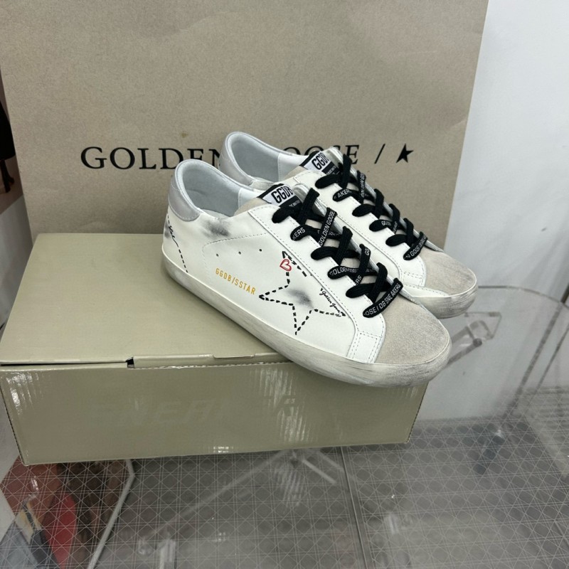 2025 Unisex GGDB White Black Suede Leather Sneakers MJ00260