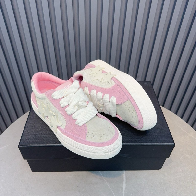 2024 Women Amiri Pink White Canvas Sneakers MJ00300