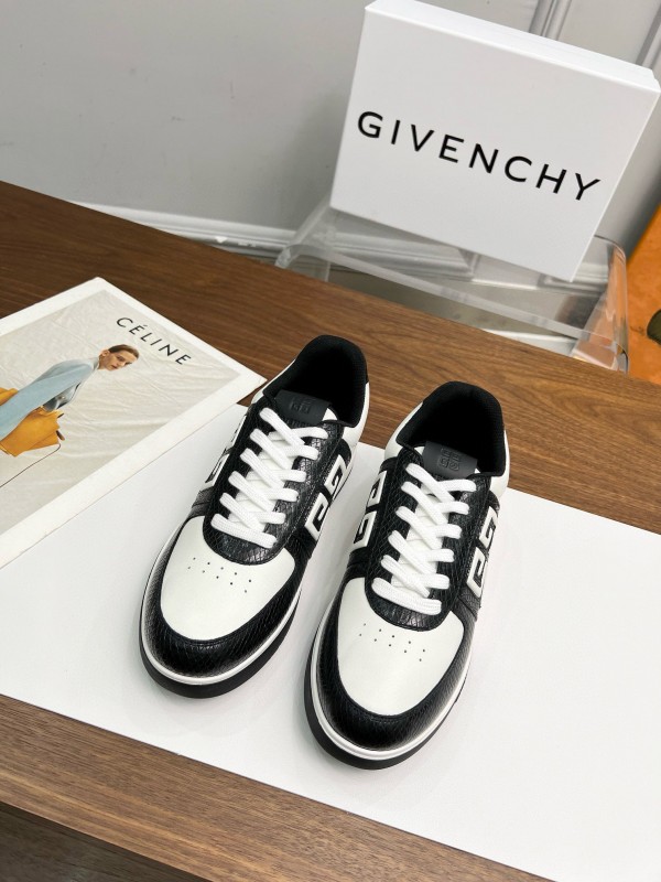 2024 Unisex Givenchy Black White Leather Sneakers