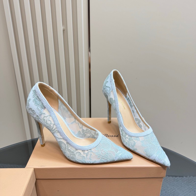 2025 Women Gianvito Rossi Light Blue Lace High Heel KFY00280