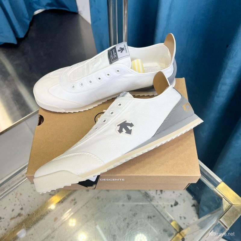 2024 Unisex Descente White Grey Canvas Plimsolls MJ00280