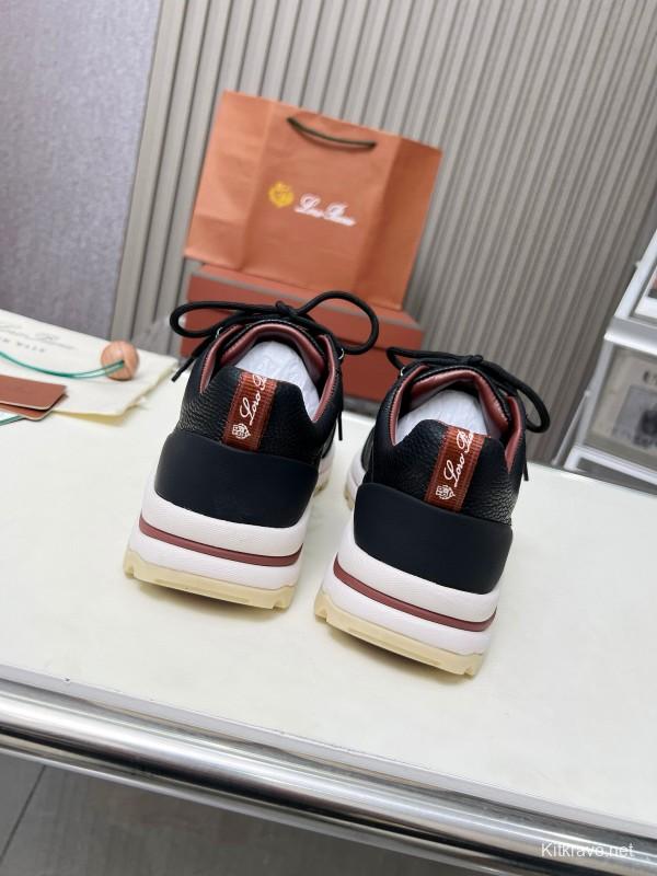 2024 Men Le Parmentier Black Leather Silk Outdoor Casual Hiking Shoes MJ00350