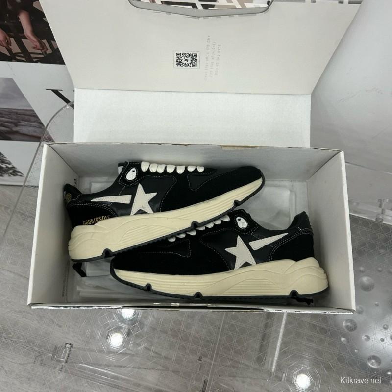 2024 Women GGDB Black White Leather Suede Sneakers
