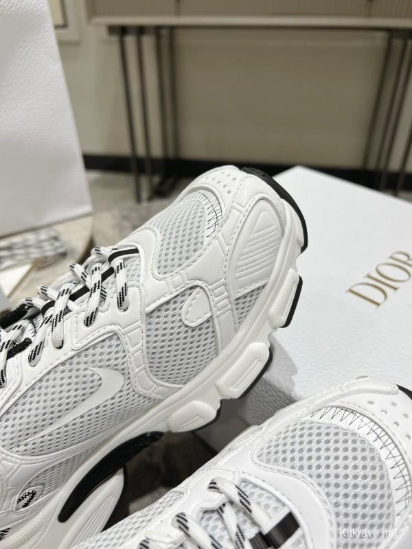2025 Women Dior White Black Mesh Leather Sneakers KFY00370