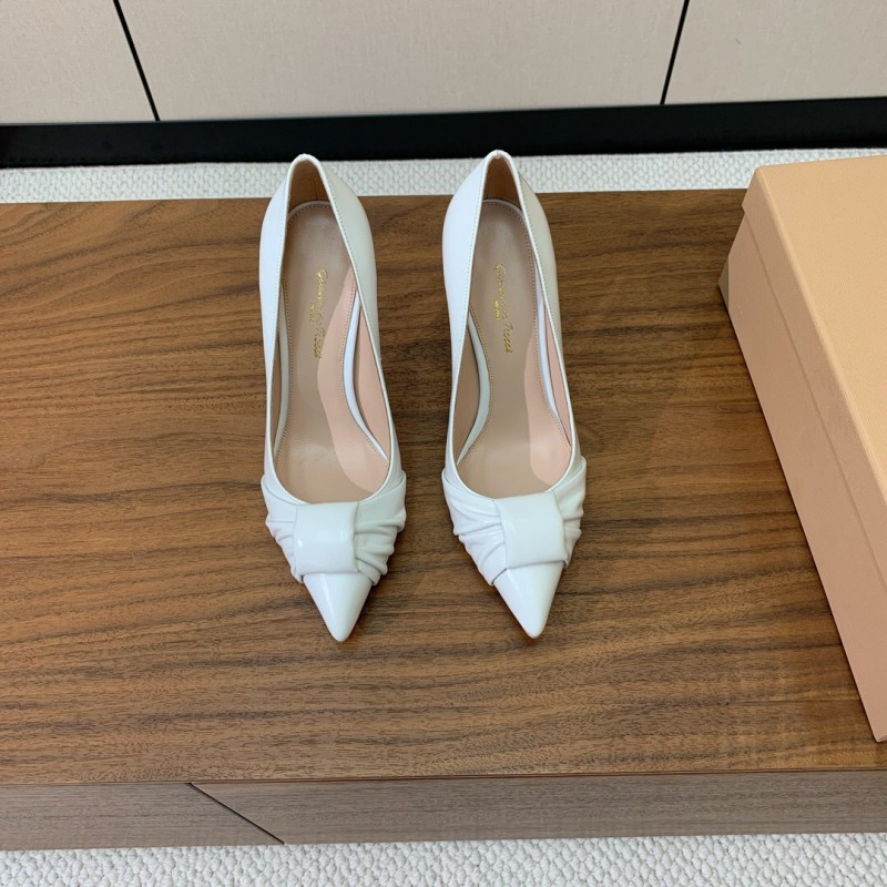 2025 Women Gianvito Rossi White Leather Pumps KFY00300