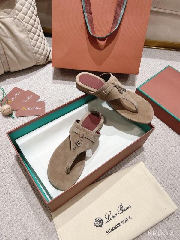 2025 LP Beige Suede Slippers LY00250