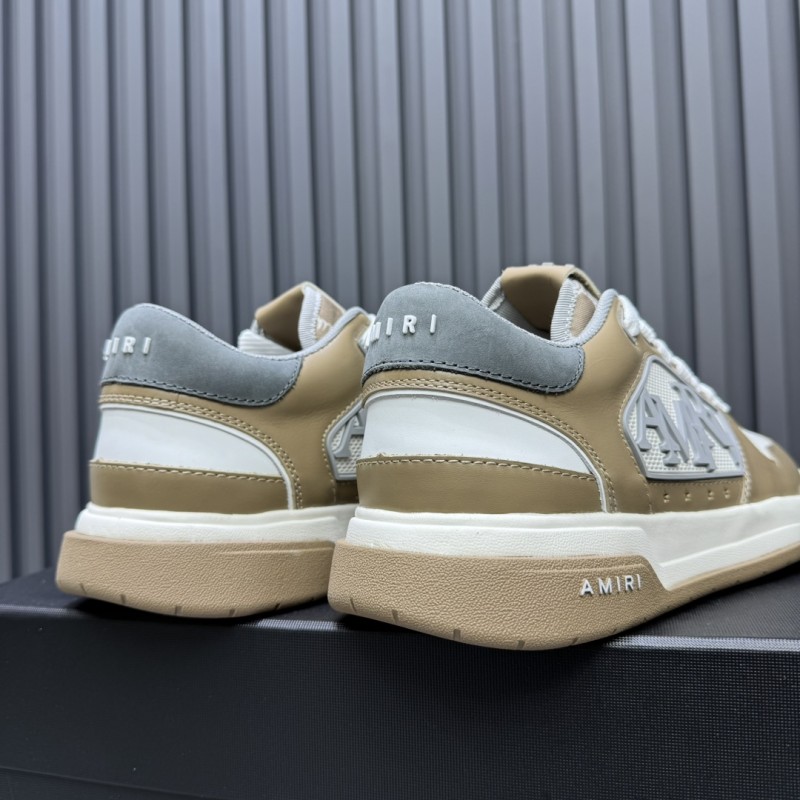 2025 Unisex Amiri Beige White Leather Sneakers MJ00360