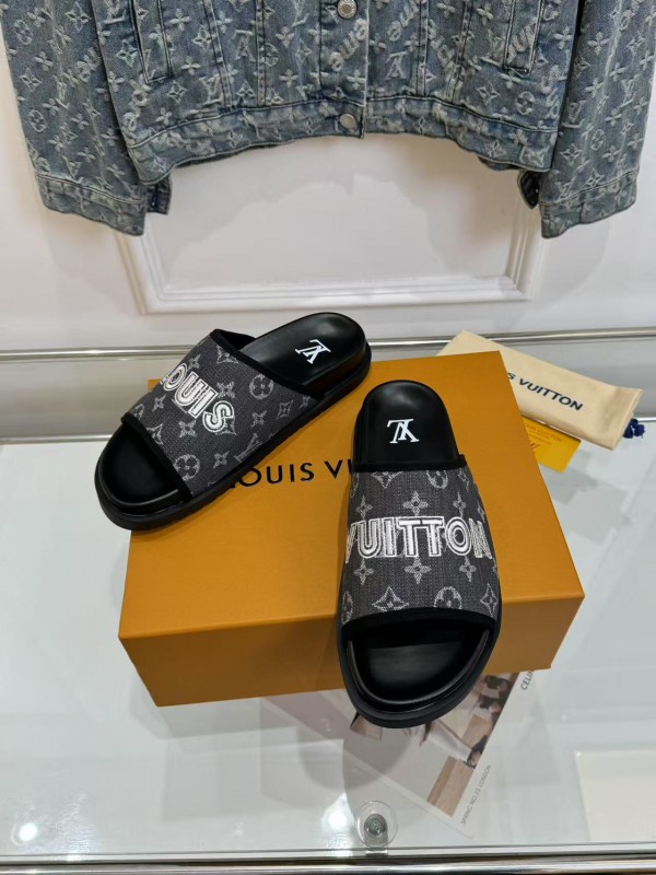 2025 LV Black Fabric Slippers LY