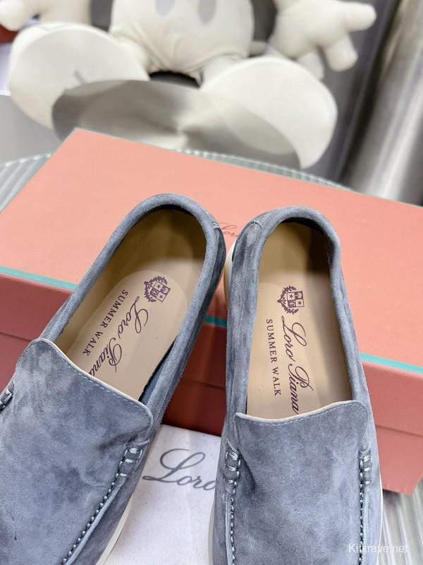 2024 Unisex Le Parmentier Grey Suede Loafers MJ00270