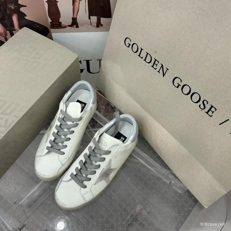 2025 Unisex GGDB White Grey Leather Sneakers