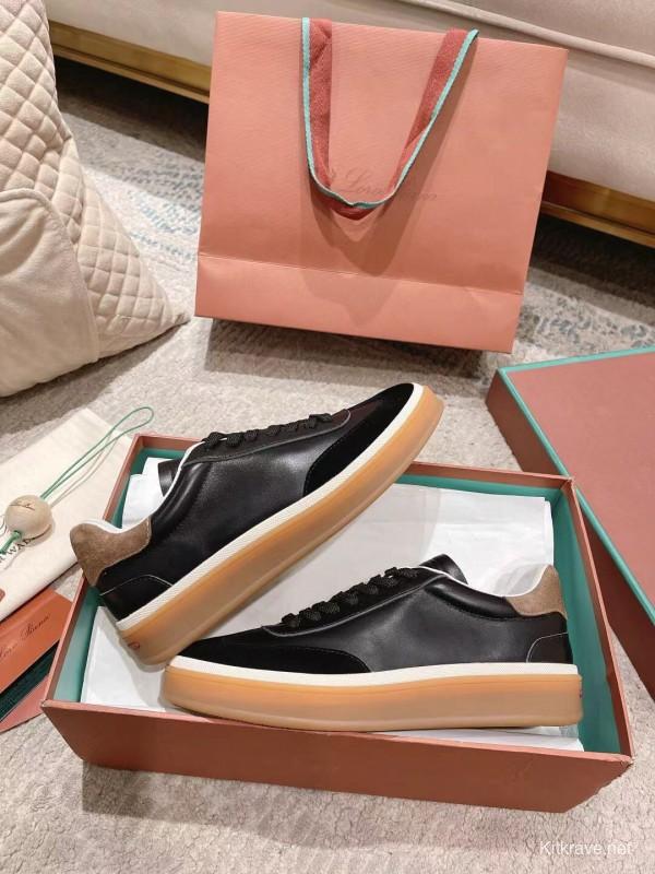 2025 Unisex Le Parmentier Black Suede Leather Sneakers Top Version LY00320(F)/LY00330(M)