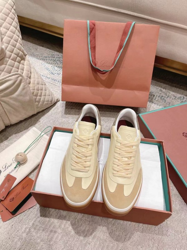 2025 Unisex Le Parmentier Cream Beige Suede Leather Sneakers LY00320(F)/LY00330(M)