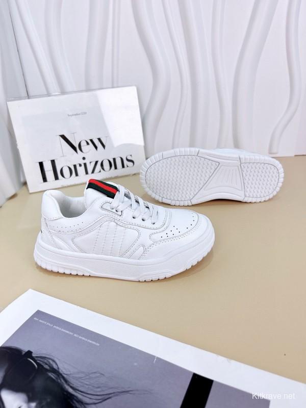2024 Kids Gucci White Leather Sneakers