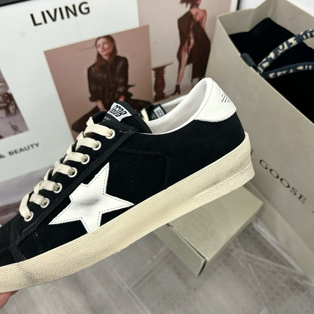 2024 Unisex GGDB Black White Suede Leather Low Top Sneakers MJ00260