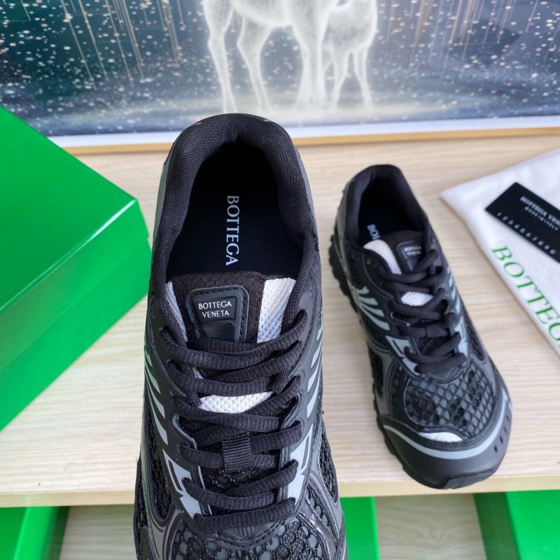 2025 Men BV Black Mesh Leather Sneakers LY00310