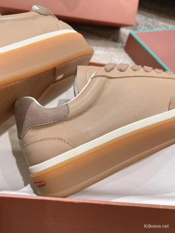 2025 Unisex Le Parmentier Beige Cream Leather Sneakers High Version LY00320(F)/LY00330(M)