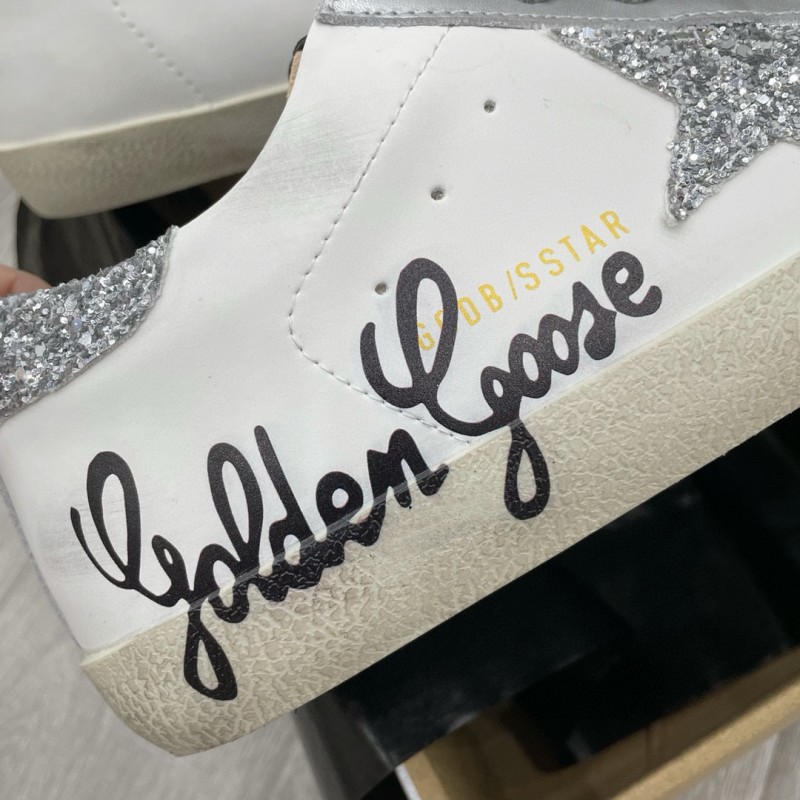2025 Women GGDB White Silver Leather Suede Sneakers