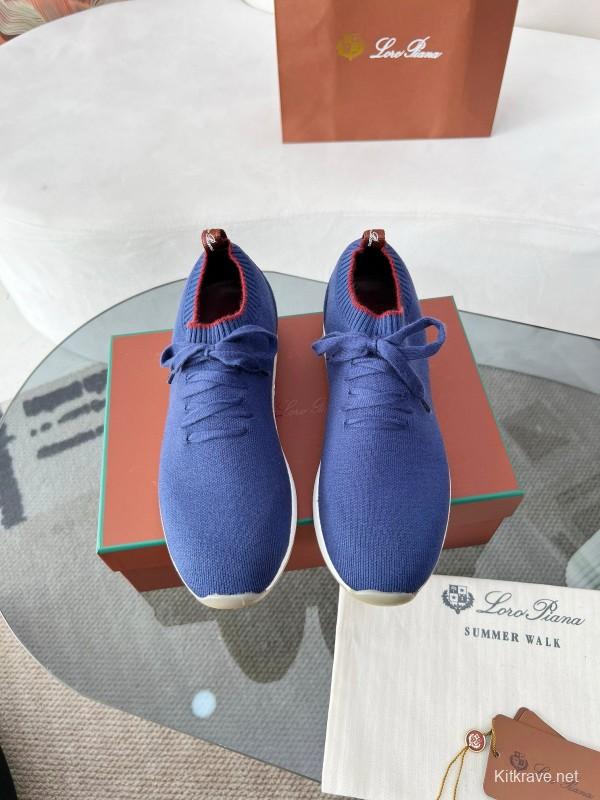 2024 Men Le Parmentier Blue Wool Knit Sneakers MJ00330