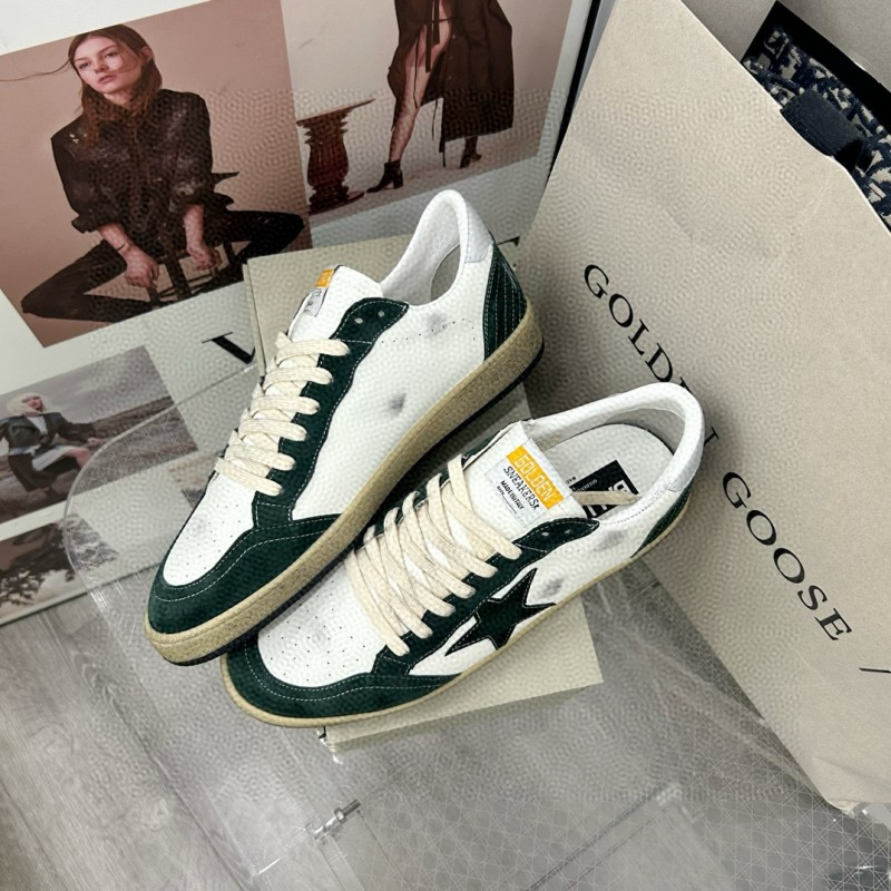 2024 Unisex GGDB White Green Leather Sneakers MJ00260