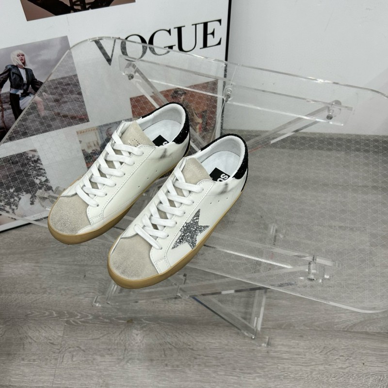 2025 Women GGDB White Black Silver Leather Suede Sneakers