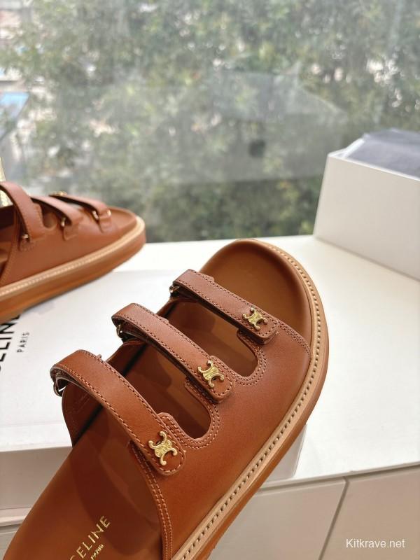 2025 CELINE Brown Leather Sandals