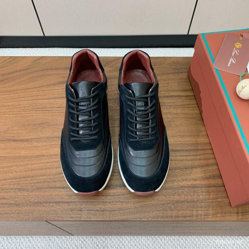 2025 Unisex Le Parmentier Black Brown Suede Leather Sneakers LY