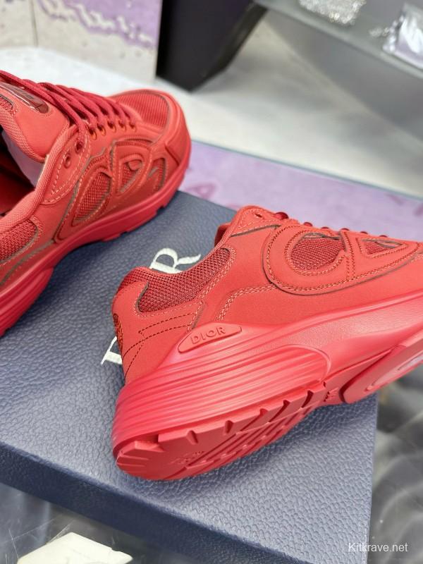 2024 Unisex Dior Red Mesh Technology Fabric B30 Sneakers Collaboration MJ00330