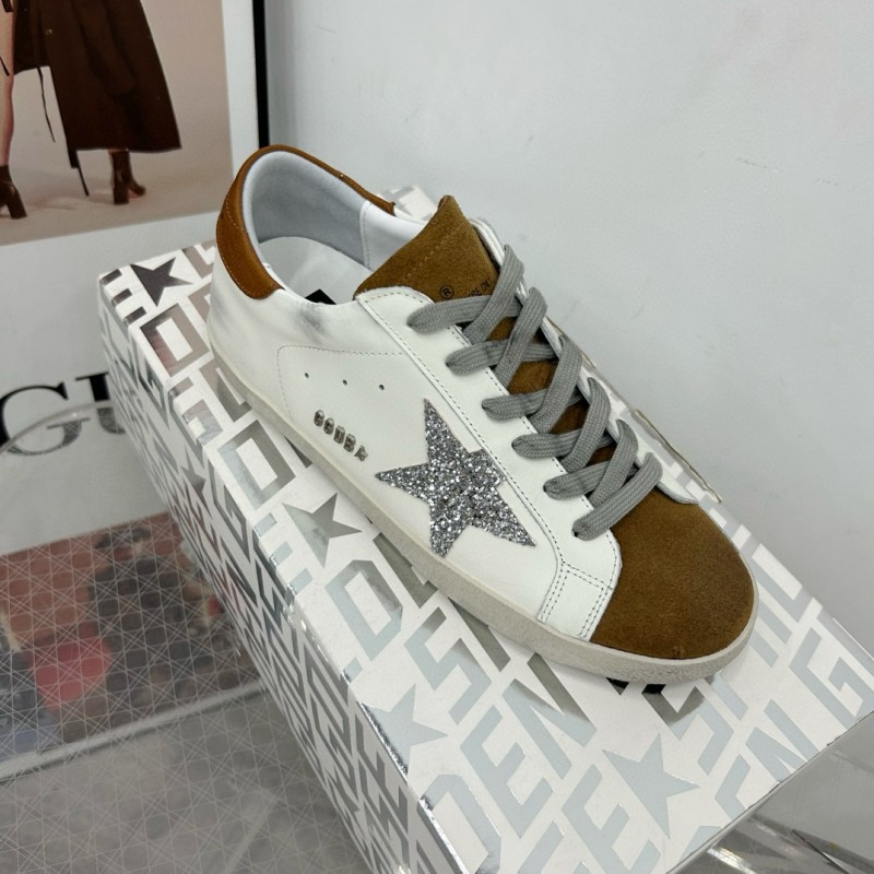 2025 Women GGDB White Silver Leather Sneakers